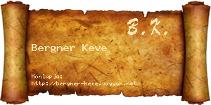 Bergner Keve névjegykártya